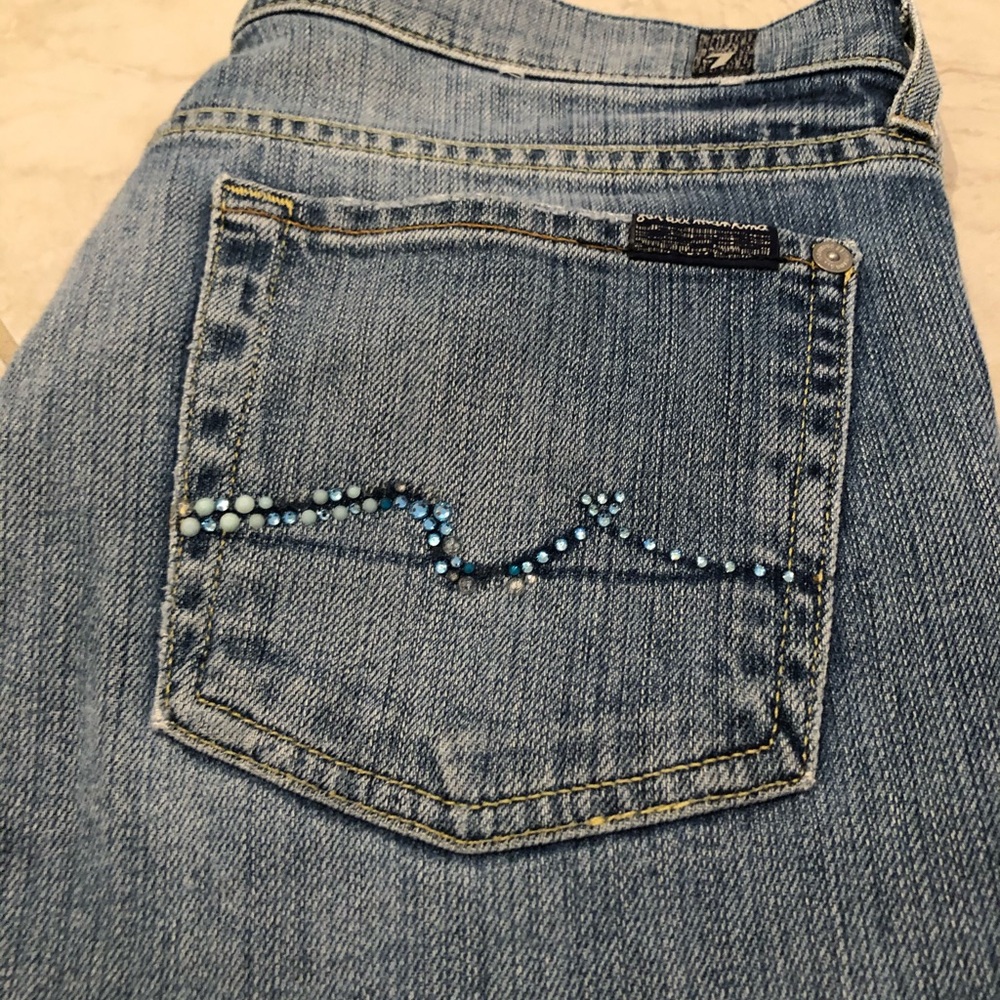 7 For All Mankind jeans bootcut stretch rhinestone on pocket size 28